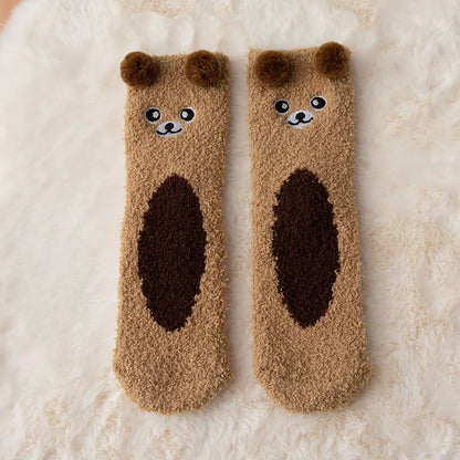 Women's Cartoon Coral Fleece Warm Socks