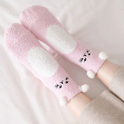 Women's Cartoon Coral Fleece Warm Socks